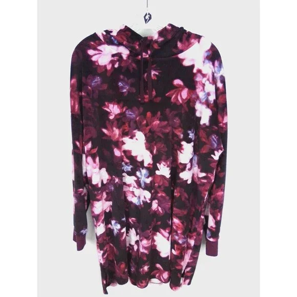 Simply Vera Wang Soft Fleece Hooded Long Sleeve Night Shirt Size L - Picture 2 of 7